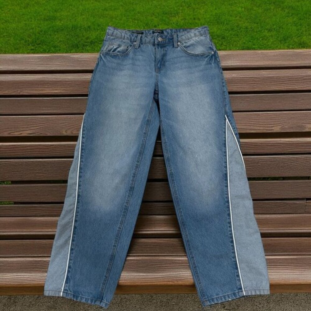 Womens 90s Relaxed Straight Jeans Size 6 Blue Y2K Wide Leg‎ Streetwear Festival